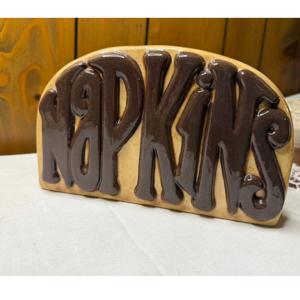 vintage ceramic word-art napkin holder